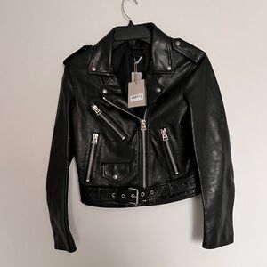 TOM FORD Glossy Plongé Leather Biker Jacket